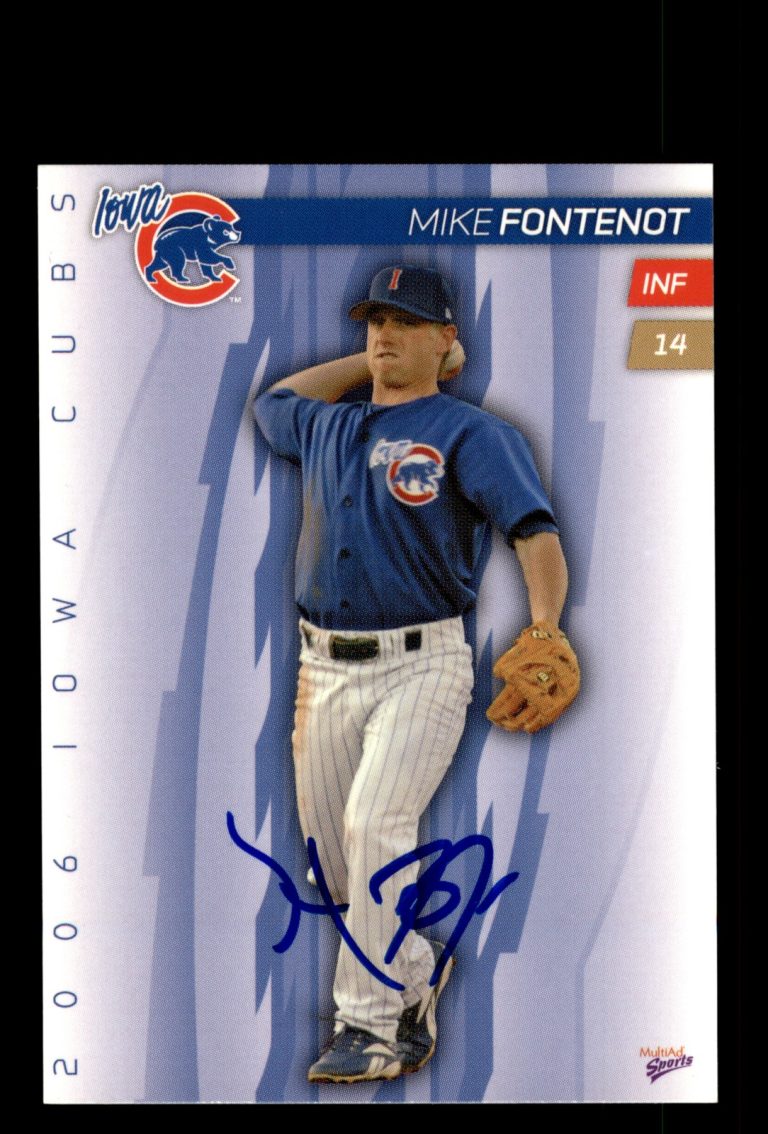 Signed Baseball Card Auto Mike Fontenot 2006 MultiAd Iowa Cubs