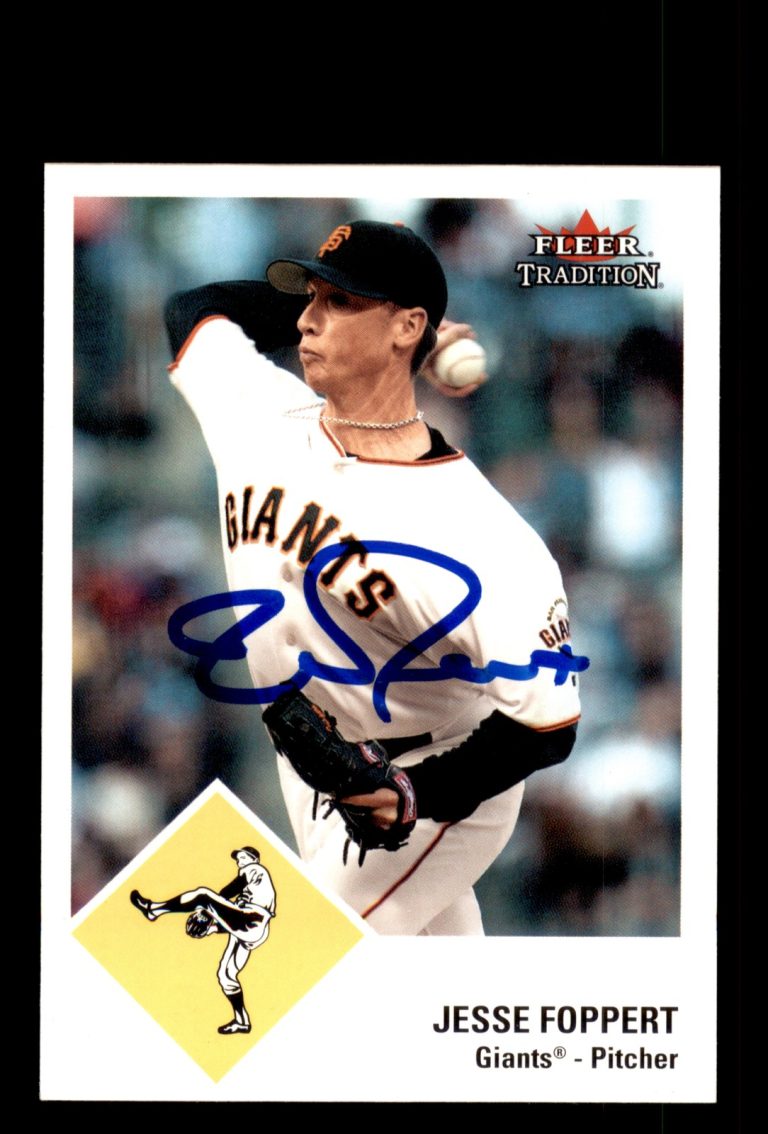 Signed Baseball Card Auto Jesse Foppert 2003 Fleer Tradition #U53 Giants