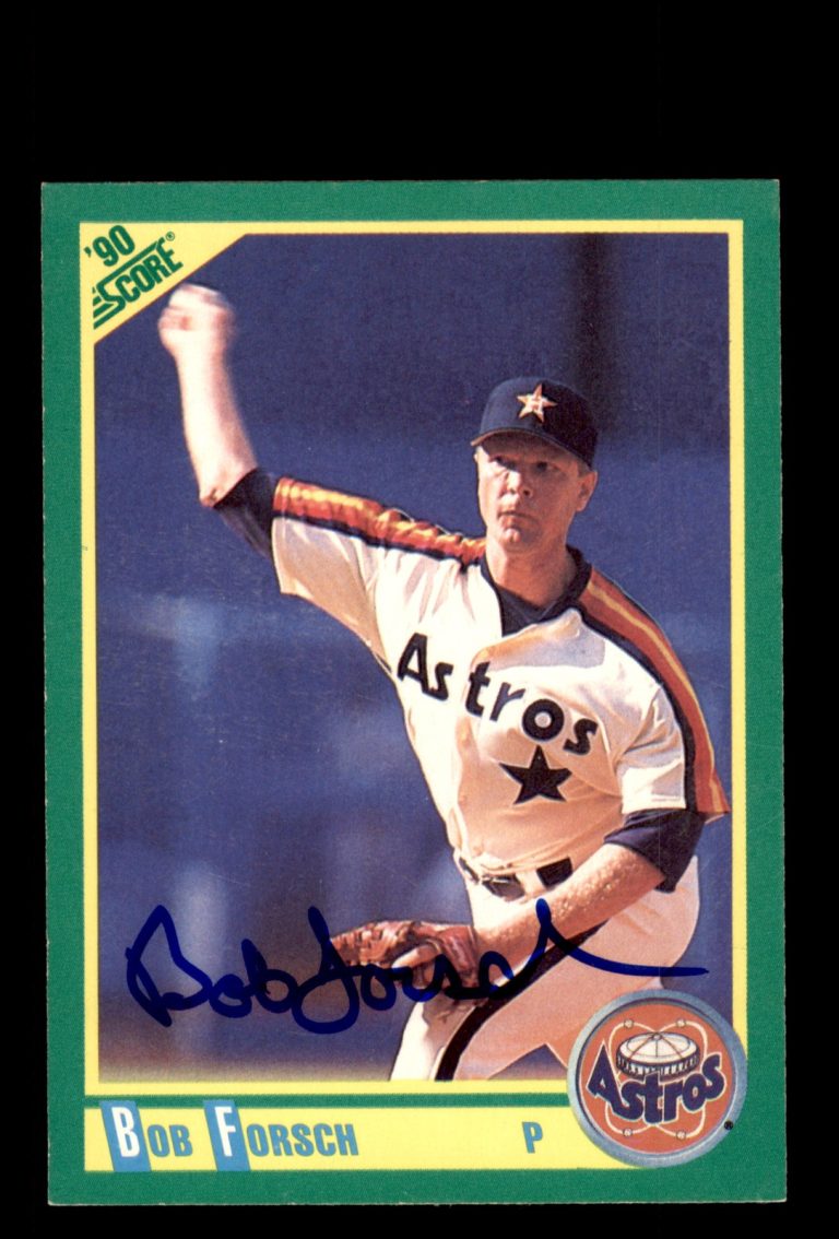 Signed Baseball Card Auto Bob Forsch 1990 Score #219 Houston Astros