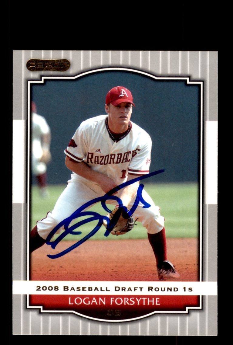 Signed Baseball Card Auto Logan Forsythe 2008 Razor #73 San Diego Padres