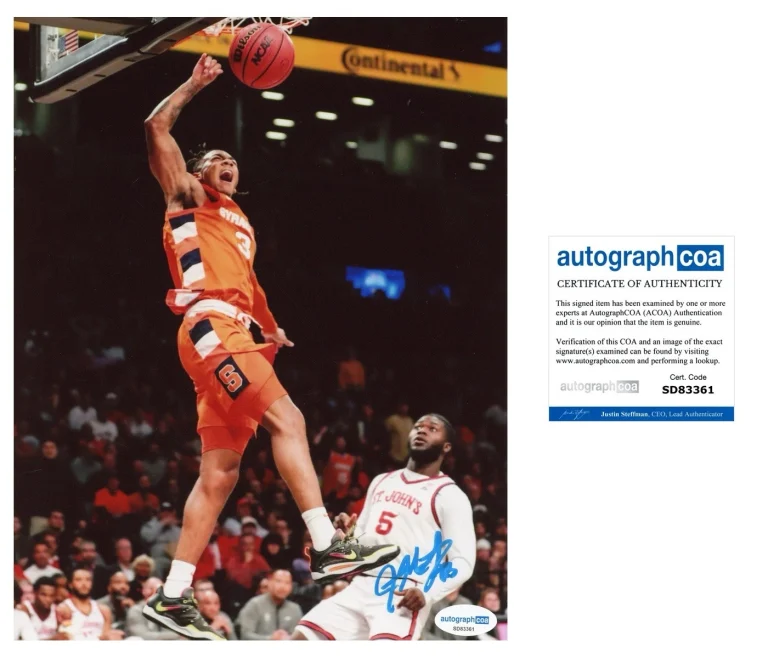 SYRACUSE ORANGE JUDAH MINTZ SIGNED AUTOGRAPHED PHOTO ACOA CERTIFIED