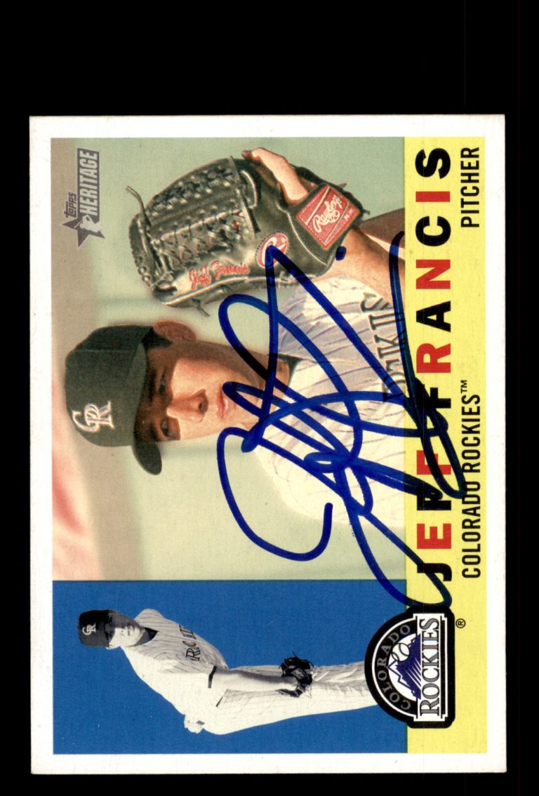 Signed Baseball Card Auto Jeff Francis 2009 Topps Heritage #288 Colorado Rockies