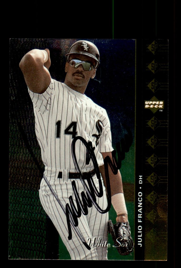 Signed Baseball Card Auto Julio Franco 1994 Upper Deck SP #191 White Sox