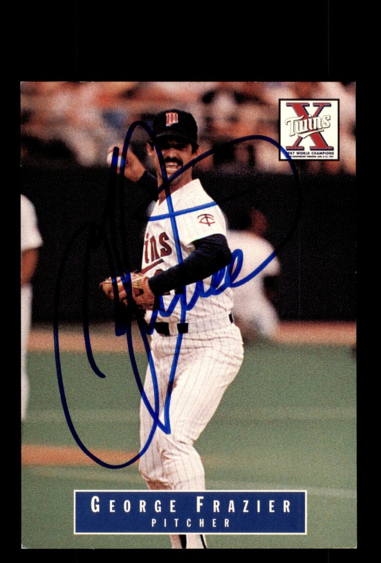 Signed Baseball Card Auto George Frazier 1997 Minnesota Twins 1987 WS SGA