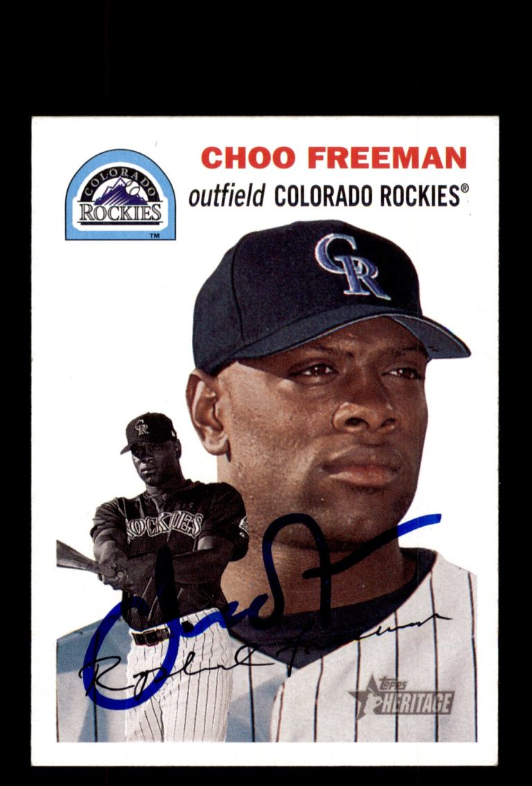 Signed Baseball Card Auto Choo Freeman 2003 Topps Heritage #423 Colorado Rockies