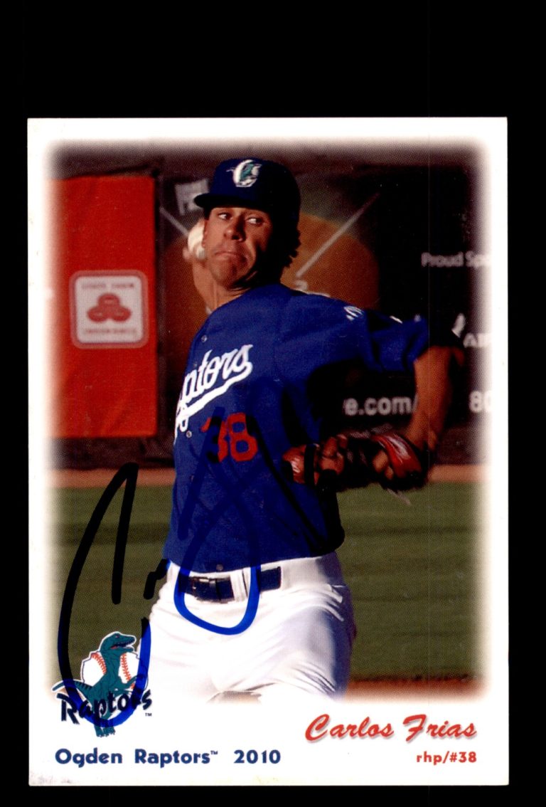 Signed Baseball Card Auto Carlos Frias 2010 Grandstand Ogden Raptors