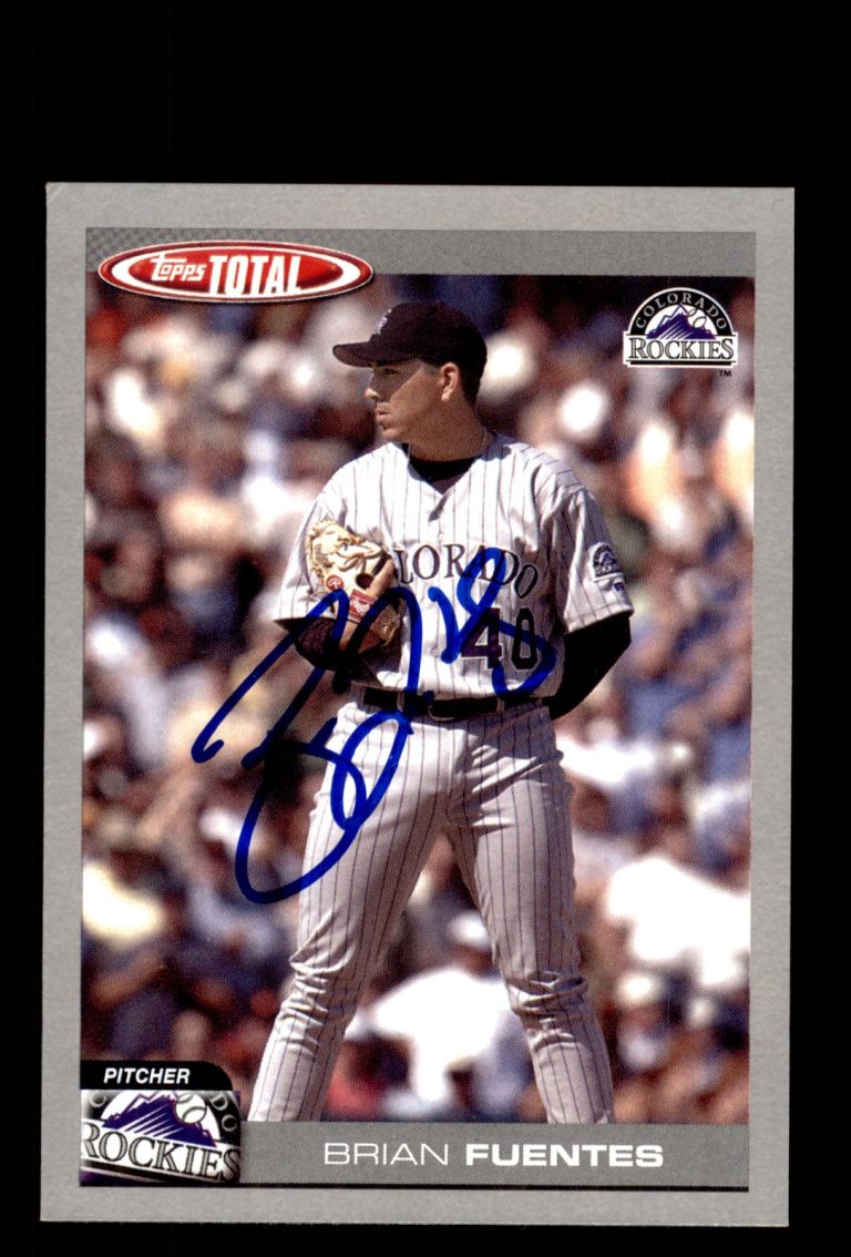 Signed Baseball Card Auto Brian Fuentes 2004 Topps Total #332 Rockies Silver