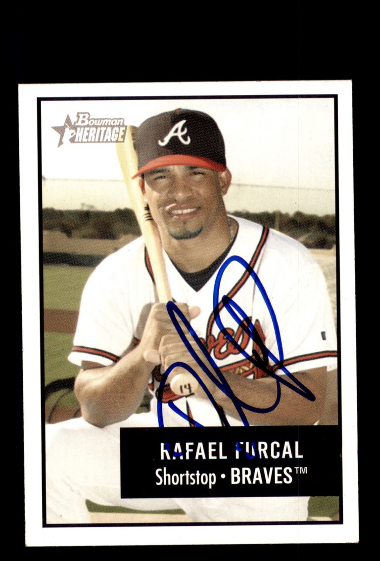 Signed Baseball Card Auto Rafael Furcal 2003 Bowman Heritage #109 Atlanta Braves