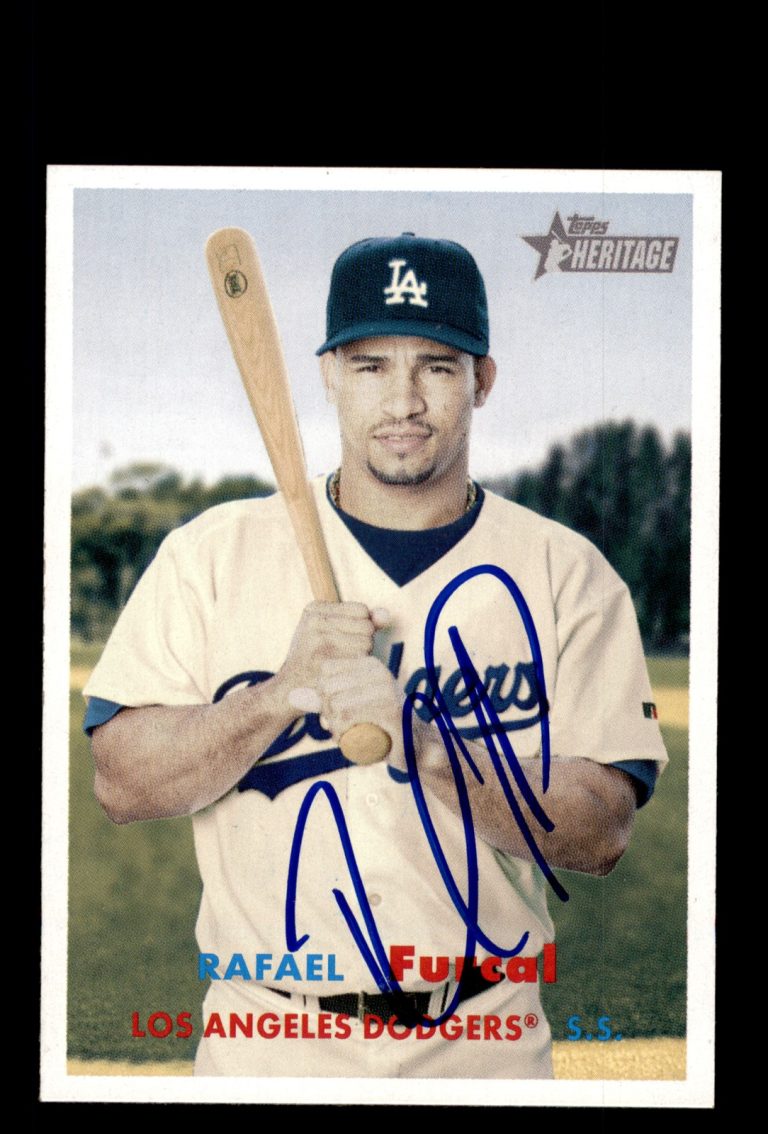 Signed Baseball Card Auto Rafael Furcal 2006 Topps Heritage #4 Dodgers