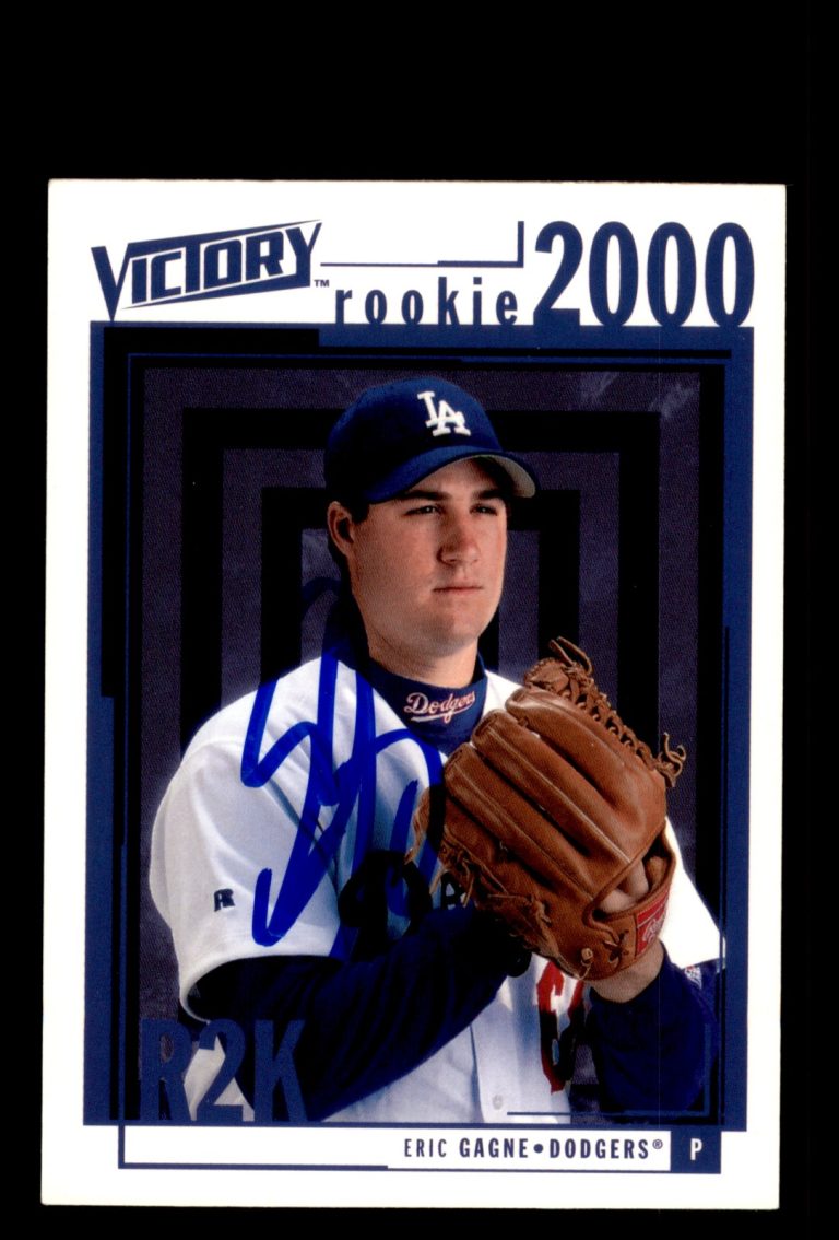 Signed Baseball Card Auto Eric Gagne 2000 Upper Deck Victory #349 Dodgers