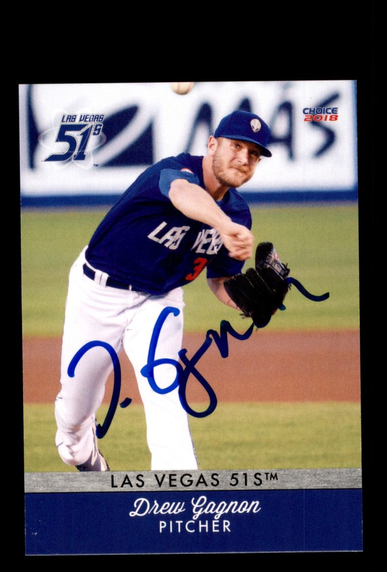 Signed Baseball Card Auto Drew Gagnon 2018 Choice Las Vegas 51s