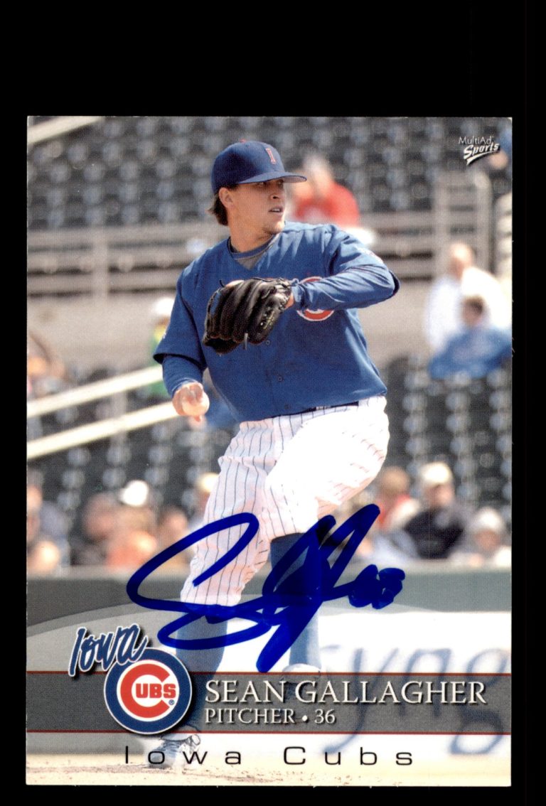 Signed Baseball Card Auto Sean Gallagher 2008 MultiAd Iowa Cubs