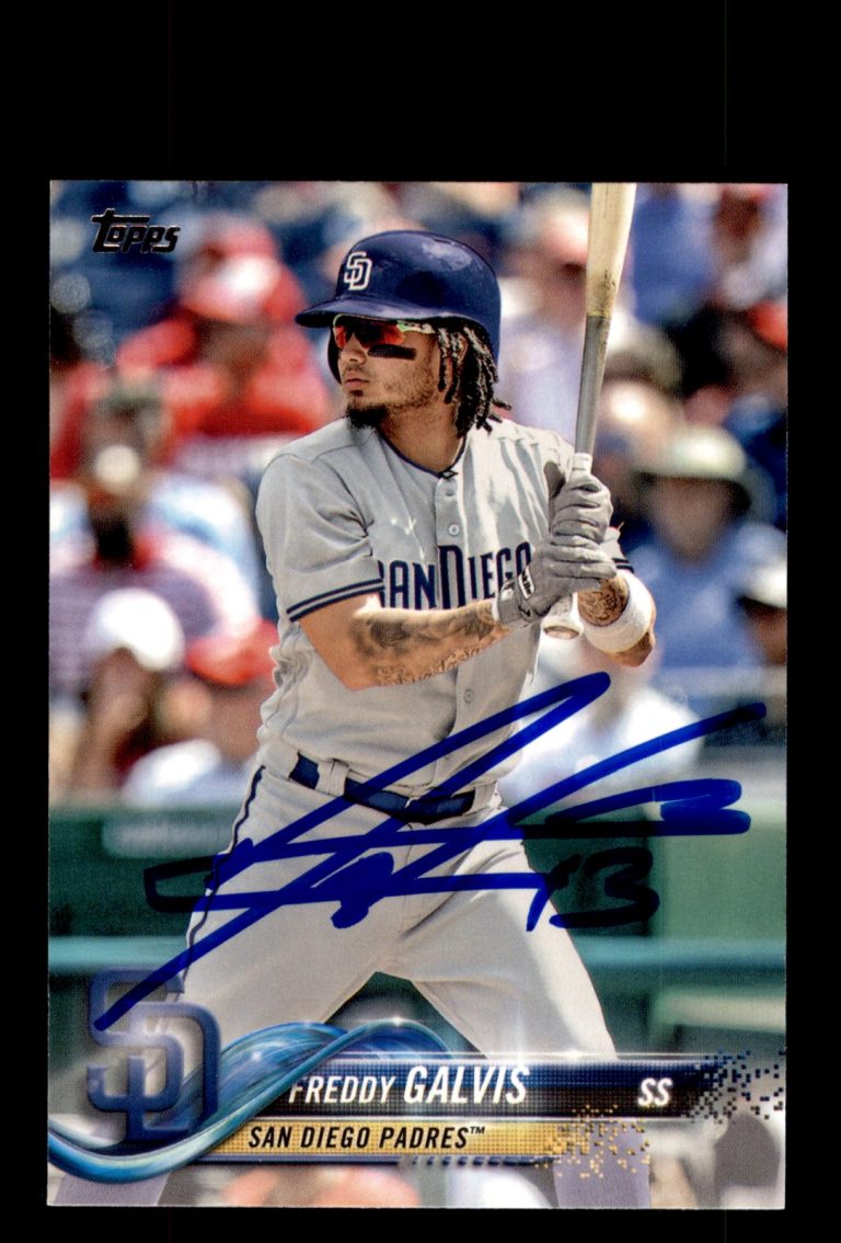 Signed Baseball Card Auto Freddy Galvis 2018 Topps #636 San Diego Padres