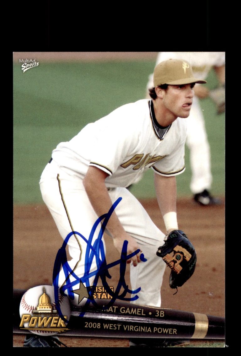 Signed Baseball Card Auto Mat Gamel 2008 MultiAd West Virginia Power