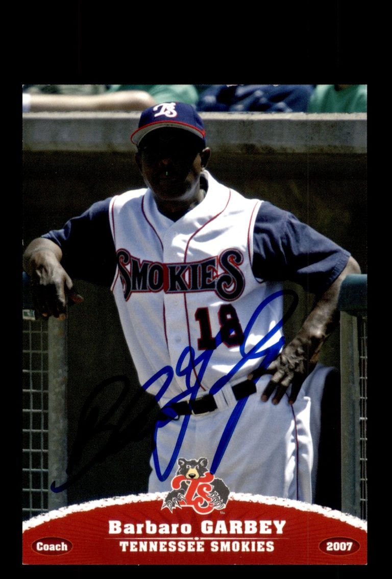 Signed Baseball Card Auto Barbaro Garbey 2007 Grandstand Tennessee Smokies