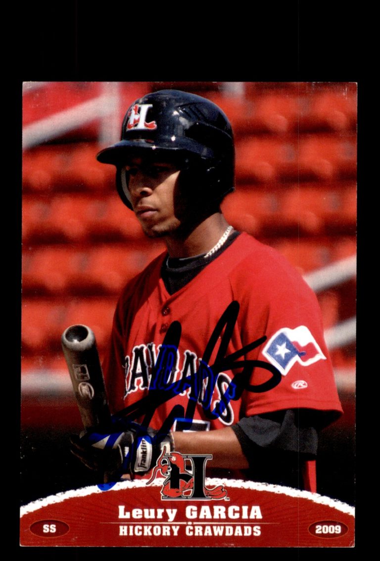Signed Baseball Card Auto Leury Garcia 2009 Grandstand Hickory Crawdads