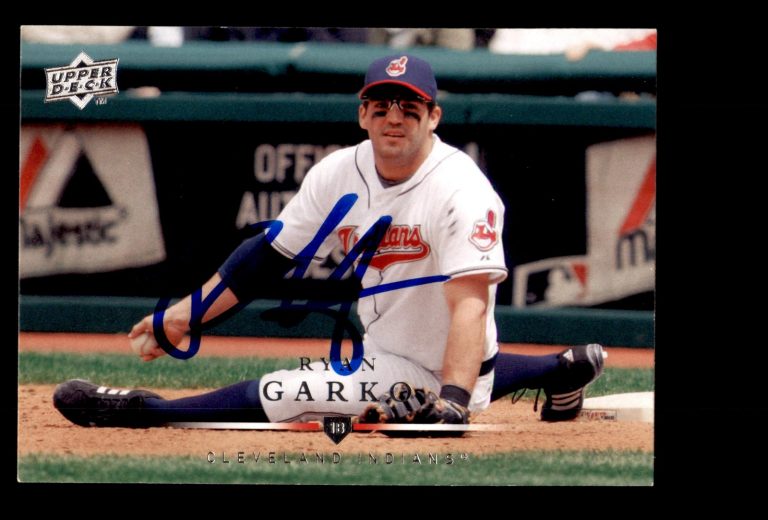 Signed Baseball Card Auto Ryan Garko 2008 Upper Deck #128 Cleveland Indians