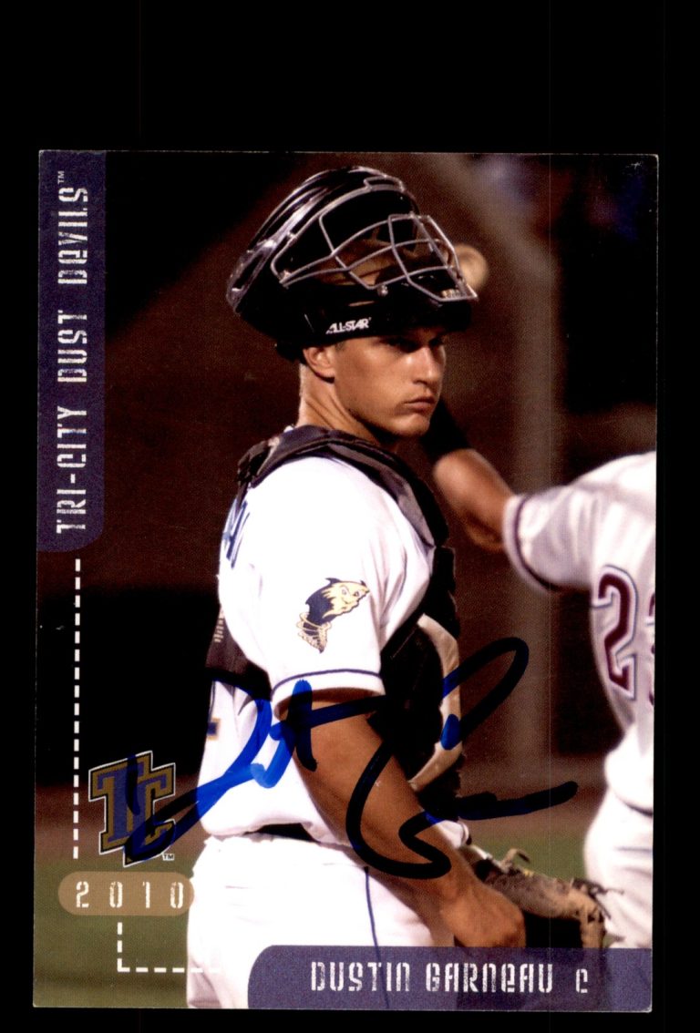 Signed Baseball Card Auto Dustin Garneau 2010 Grandstand Tri-City Dust Devils