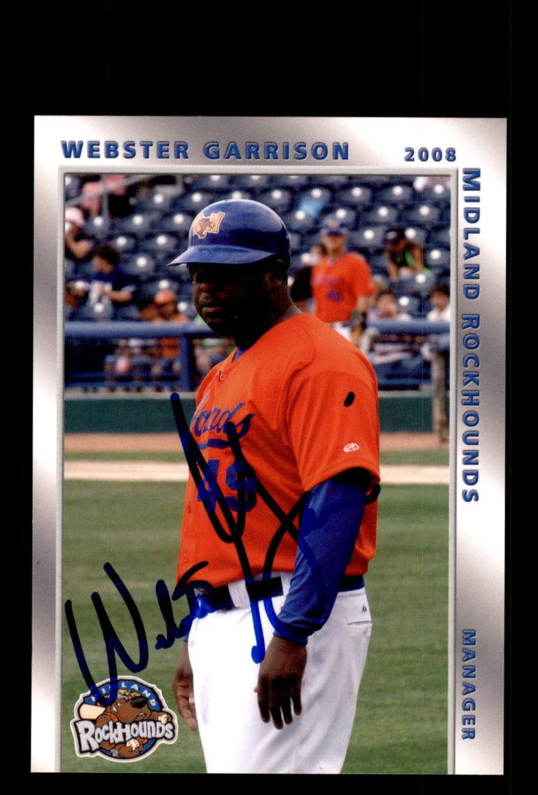 Signed Baseball Card Auto Webster Garrison 2008 Choice Midland RockHounds