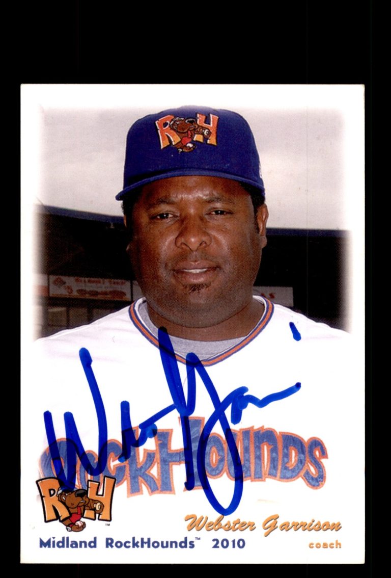 Signed Baseball Card Auto Webster Garrison 2010 Grandstand Midland RockHounds