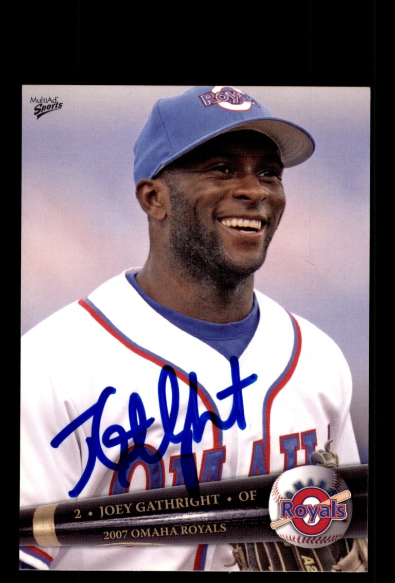Signed Baseball Card Auto Joey Gathright 2007 MultiAd Omaha Royals