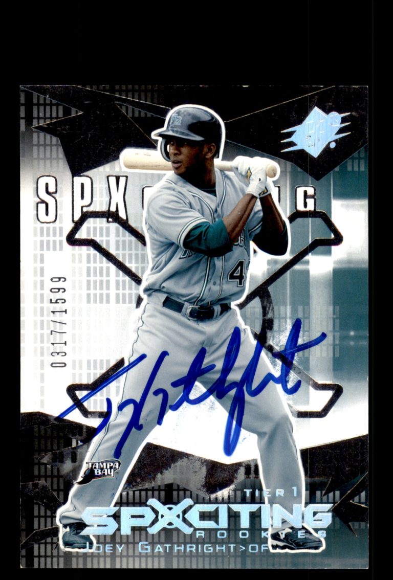 Signed Baseball Card Auto Joey Gathright 2004 SPx #118 Tampa Bay Devil Rays