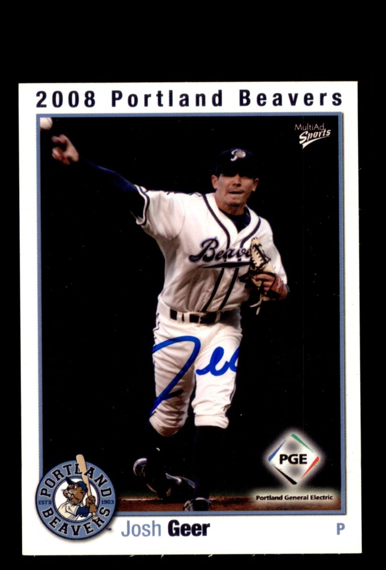 Signed Baseball Card Auto Josh Geer 2008 MultiAd Portland Beavers