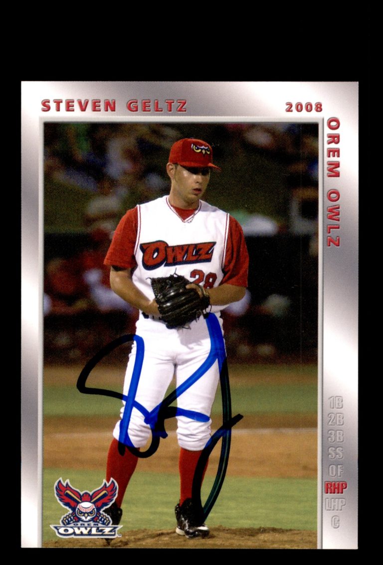 Signed Baseball Card Auto Steven Geltz 2008 Grandstand Orem Owlz #8 Orem Owlz
