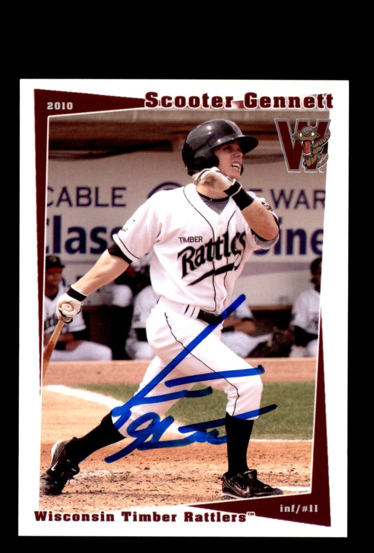 Signed Baseball Card Auto Scooter Gennett 2010 Wisconsin Timber Rattlers