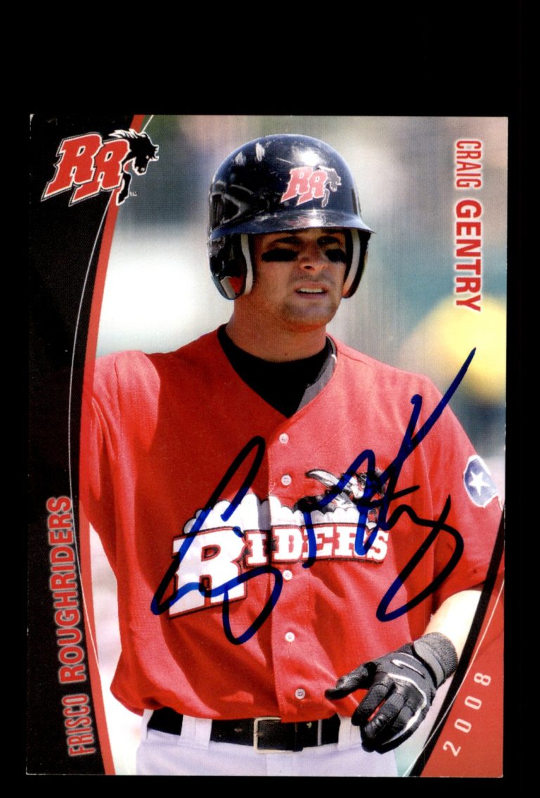 Signed Baseball Card Auto Craig Gentry 2008 Grandstand Frisco RoughRiders