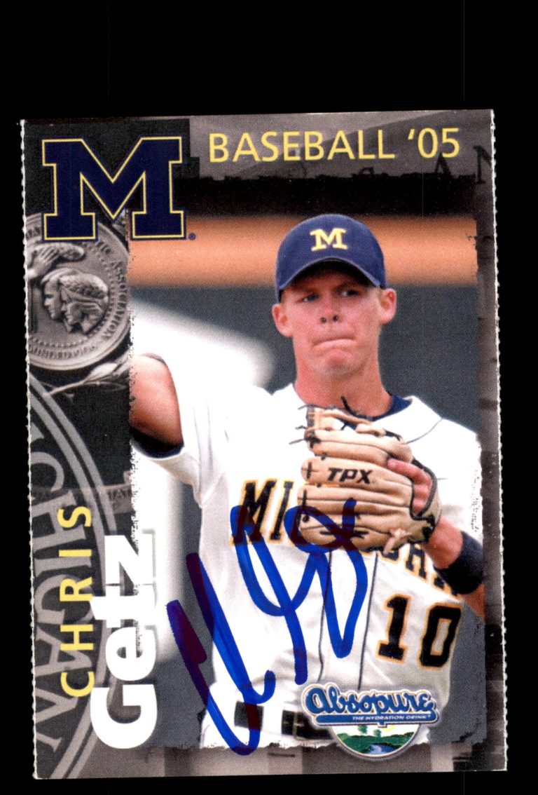 Signed Baseball Card Auto Chris Getz 2005 Michigan Wolverines NCAA