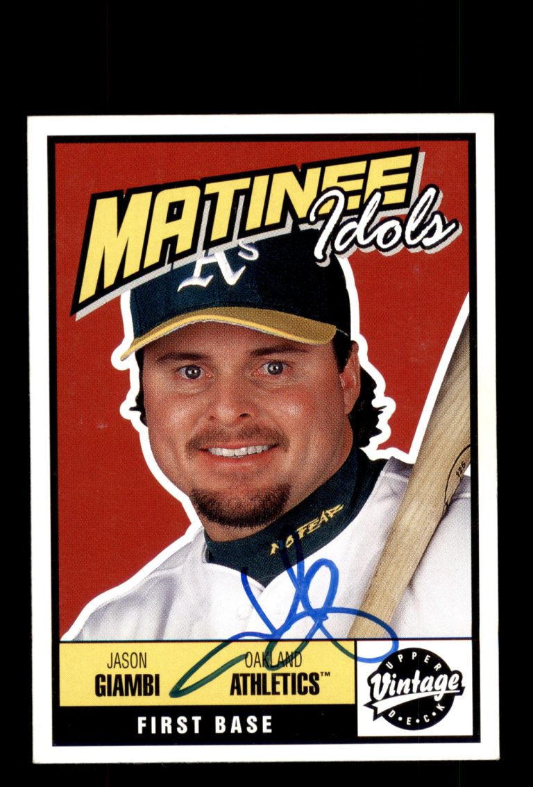 Signed Baseball Card Auto Jason Giambi 2001 Upper Deck Vintage #M13 A's