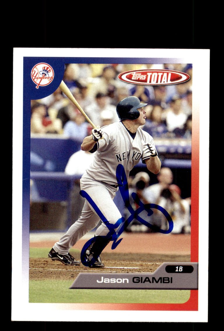 Signed Baseball Card Auto Jason Giambi 2005 Topps Total #30 New York Yankees