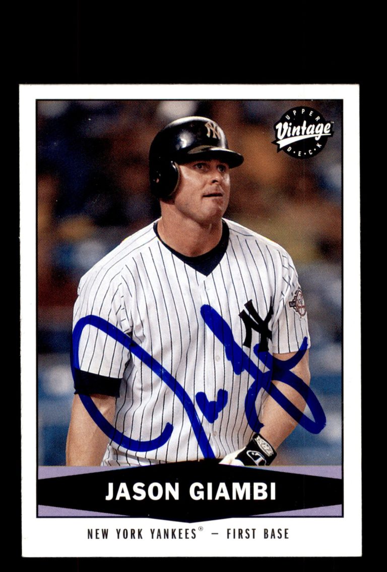 Signed Baseball Card Auto Jason Giambi 2004 Upper Deck Vintage #8 Yankees