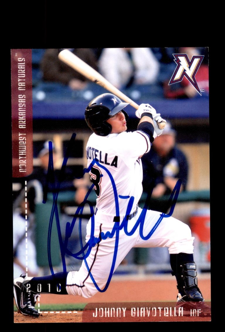 Signed Baseball Card Auto Johnny Giavotella 2010 Northwest Arkansas Naturals