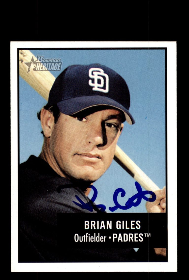 Signed Baseball Card Auto Brian Giles 2003 Bowman Heritage #90 San Diego Padres