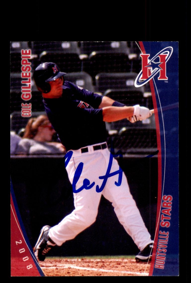 Signed Baseball Card Auto Cole Gillespie 2008 Grandstand Huntsville Stars