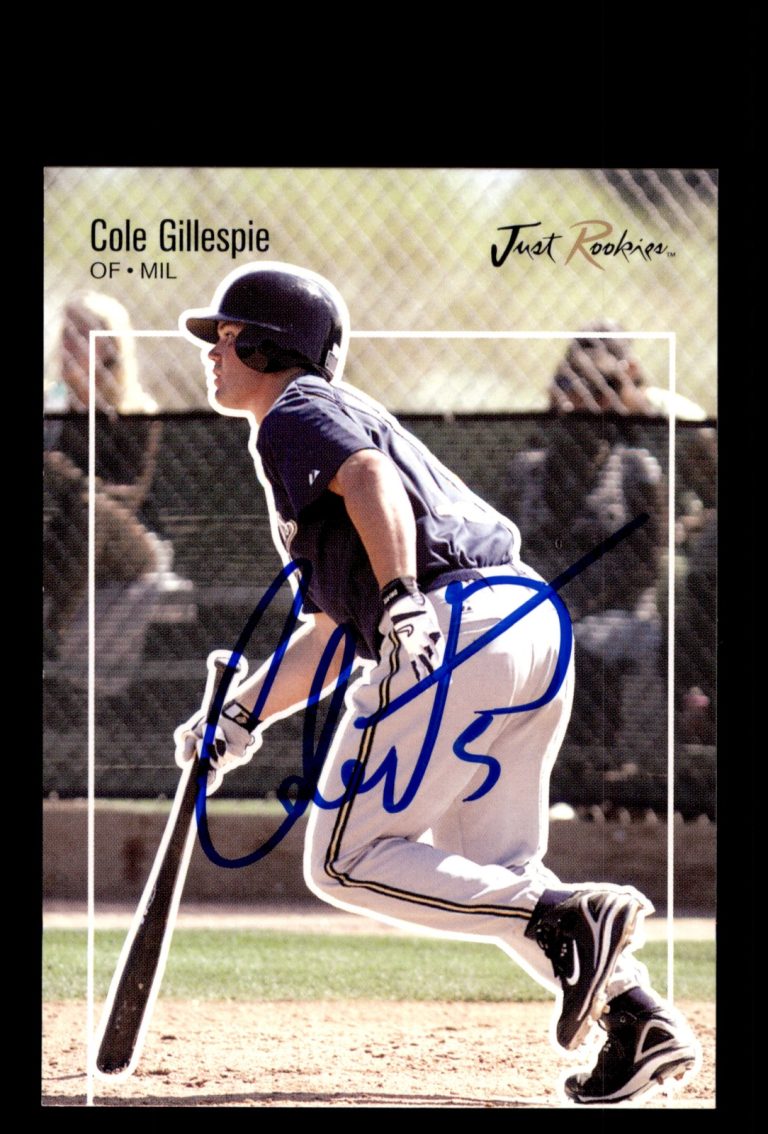 Signed Baseball Card Auto Cole Gillespie 2007 Just Minors Just Rookies #JR-24