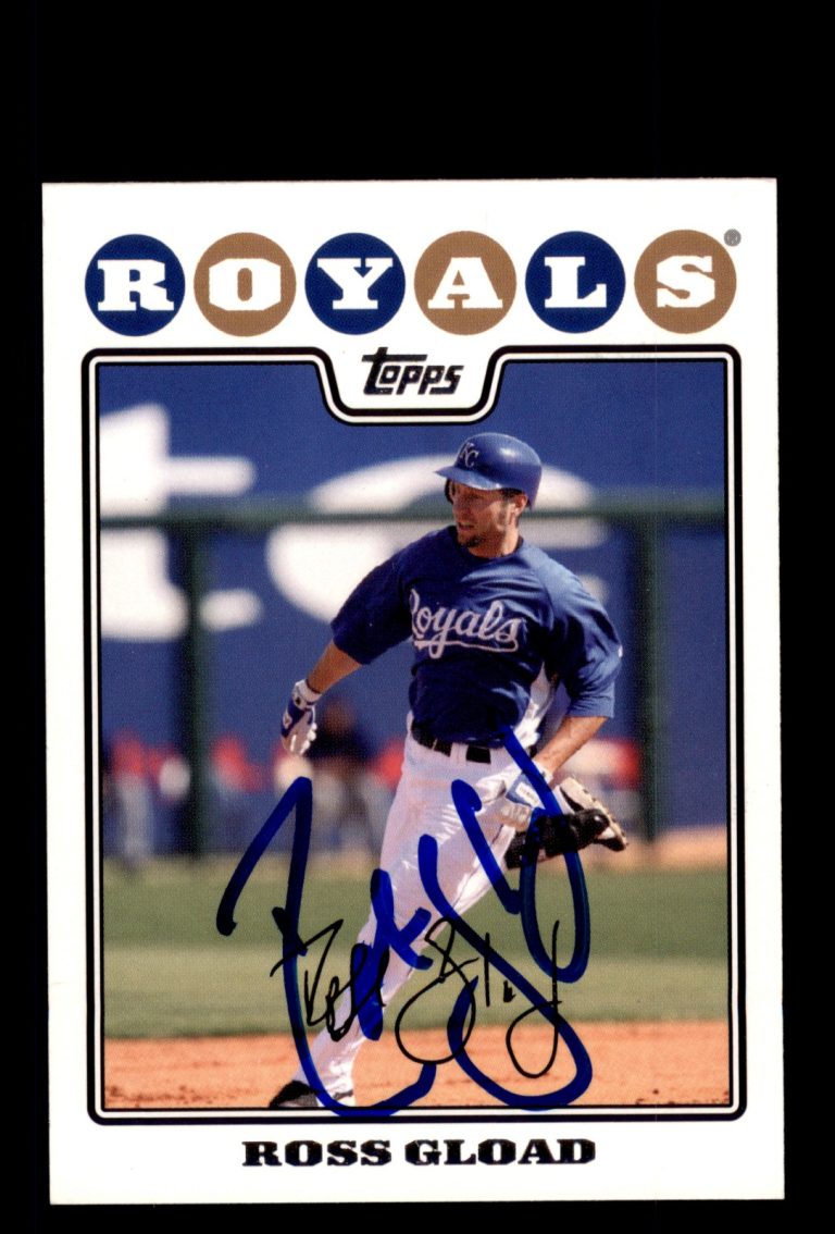 Signed Baseball Card Auto Ross Gload 2008 Topps #196 Kansas City Royals