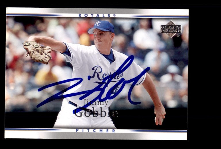 Signed Baseball Card Auto Jimmy Gobble 2007 Upper Deck #736 Kansas City Royals