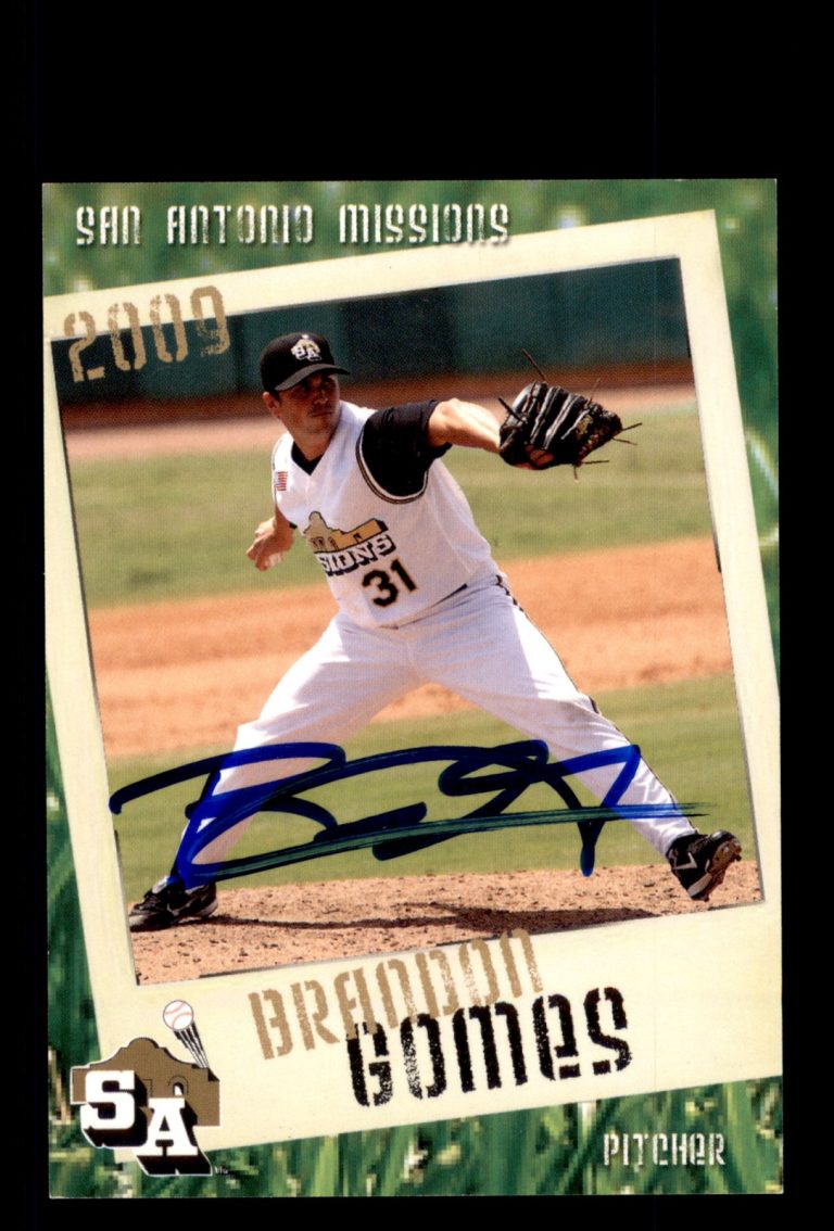Signed Baseball Card Auto Brandon Gomes 2009 Grandstand San Antonio Missions