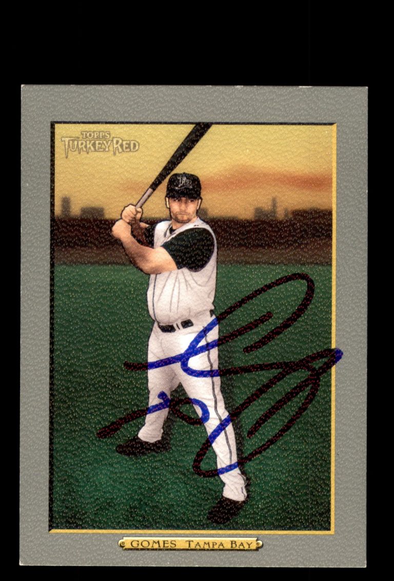 Signed Baseball Card Auto Jonny Gomes 2006 Topps Turkey Red #565 Devil Rays