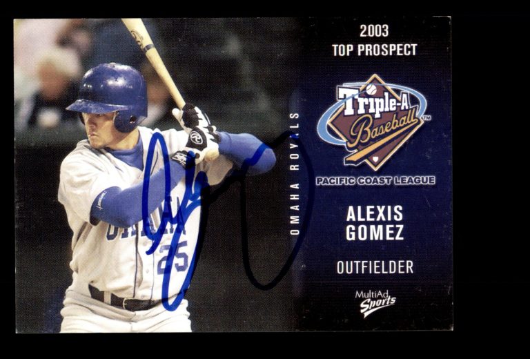 Signed Baseball Card Auto Alexis Gomez 2003 Pacific Coast League Top Prospects