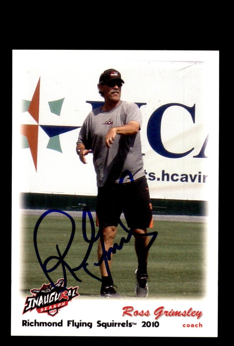 Signed Baseball Card Auto Ross Grimsley 2010 Richmond Flying Squirrels