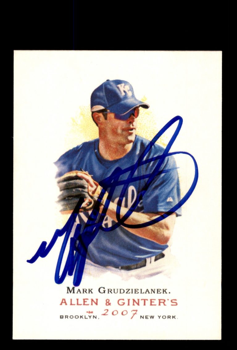 Signed Baseball Card Auto Mark Grudzielanek 2007 Topps Allen & Ginter #34 Royals