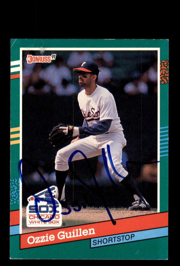 Signed Baseball Card Auto Ozzie Guillen 1991 Donruss #577 Chicago White Sox