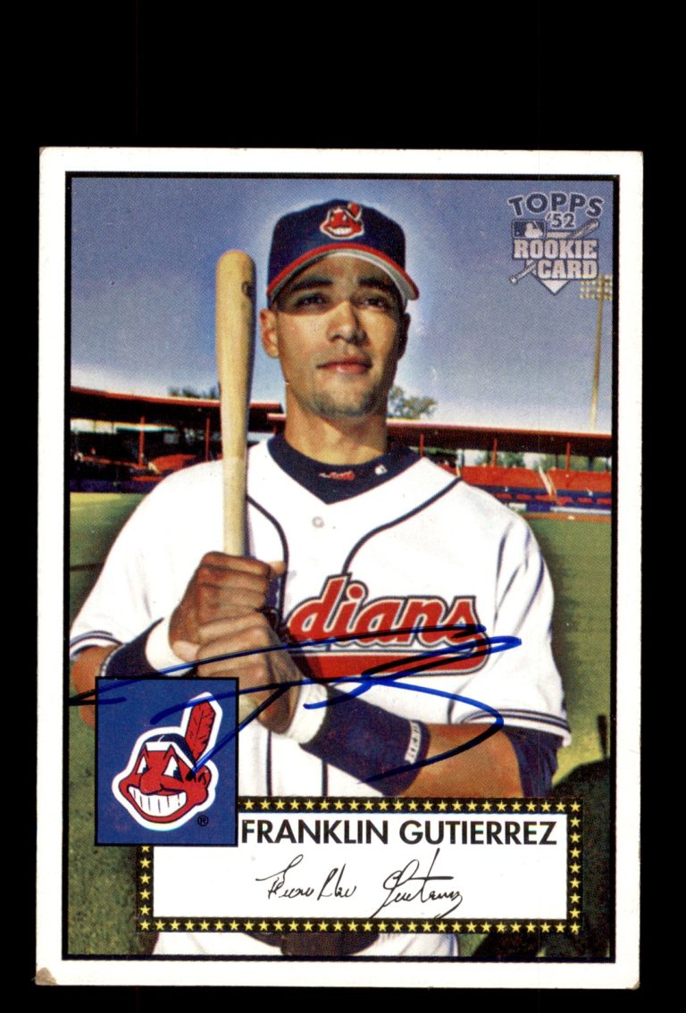Signed Baseball Card Auto Franklin Gutierrez 2006 Topps '52 Rookies #202 Indians