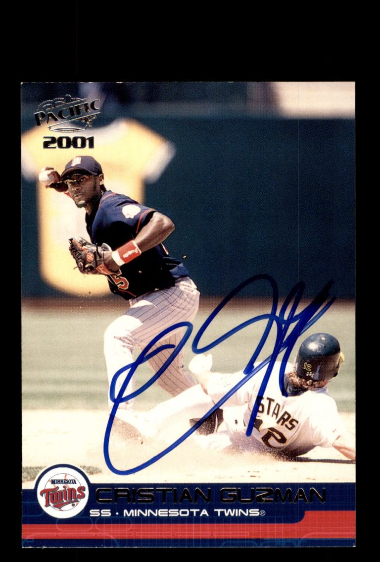 Signed Baseball Card Auto Cristian Guzman 2001 Pacific #240 Minnesota Twins