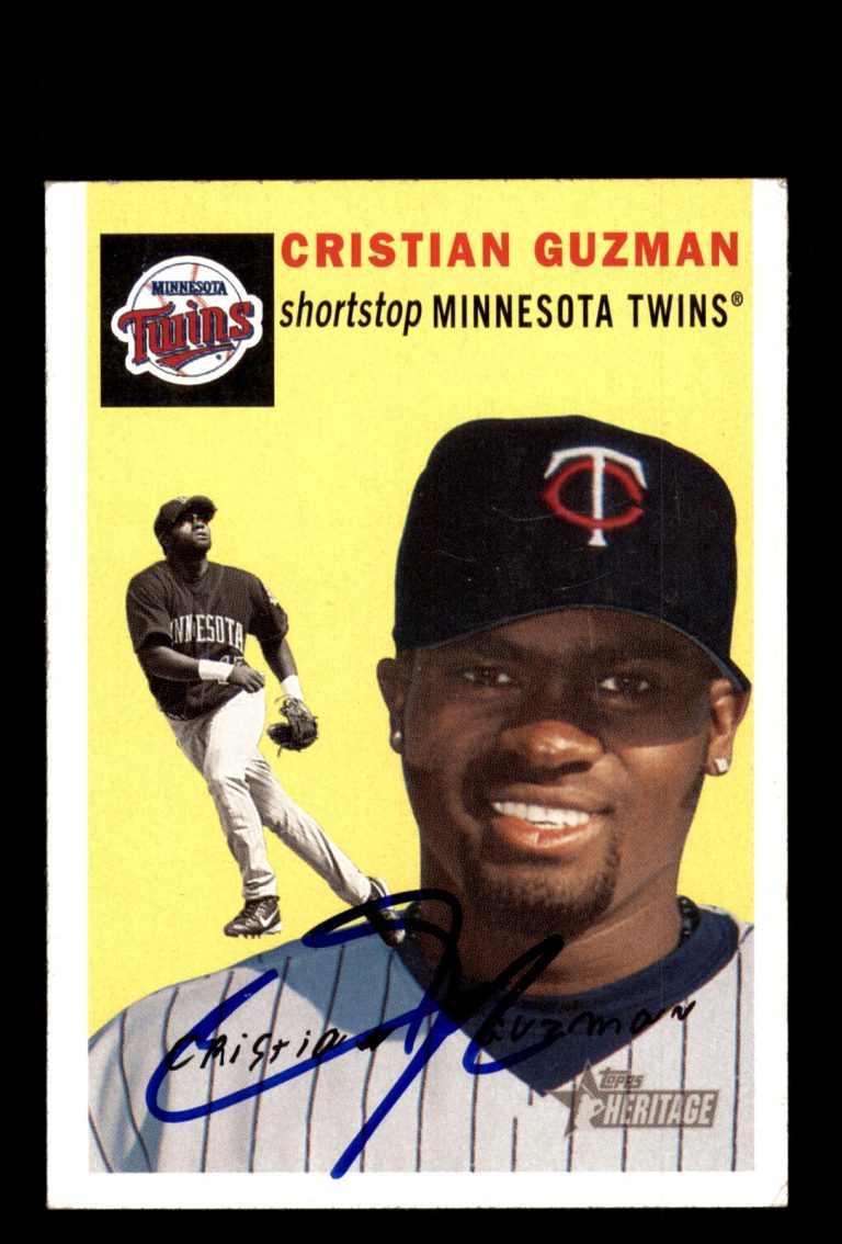 Signed Baseball Card Auto Cristian Guzman 2003 Topps Heritage #293 Twins
