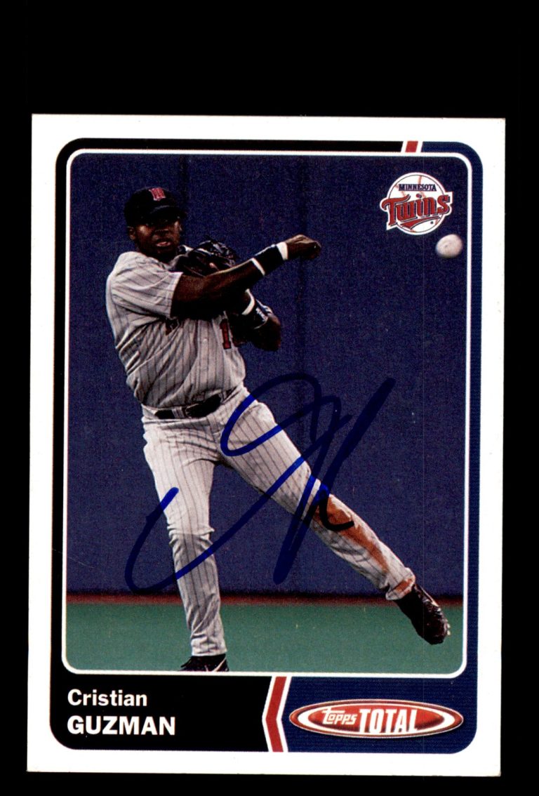 Signed Baseball Card Auto Cristian Guzman 2003 Topps Total #117 Minnesota Twins